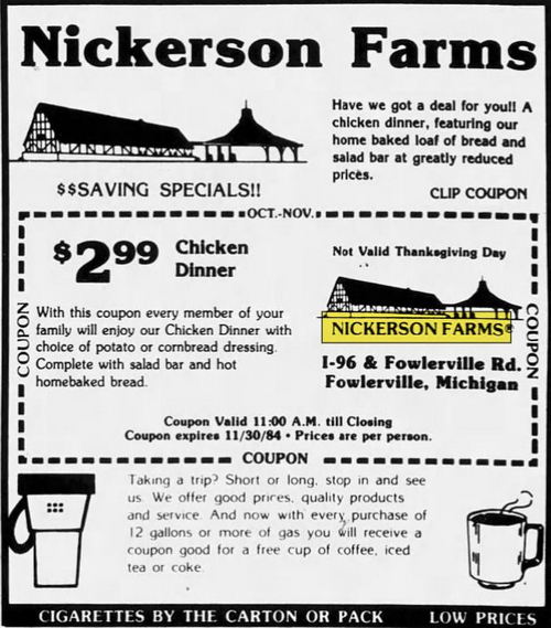 Nickerson Farms - Oct 1984 Ad